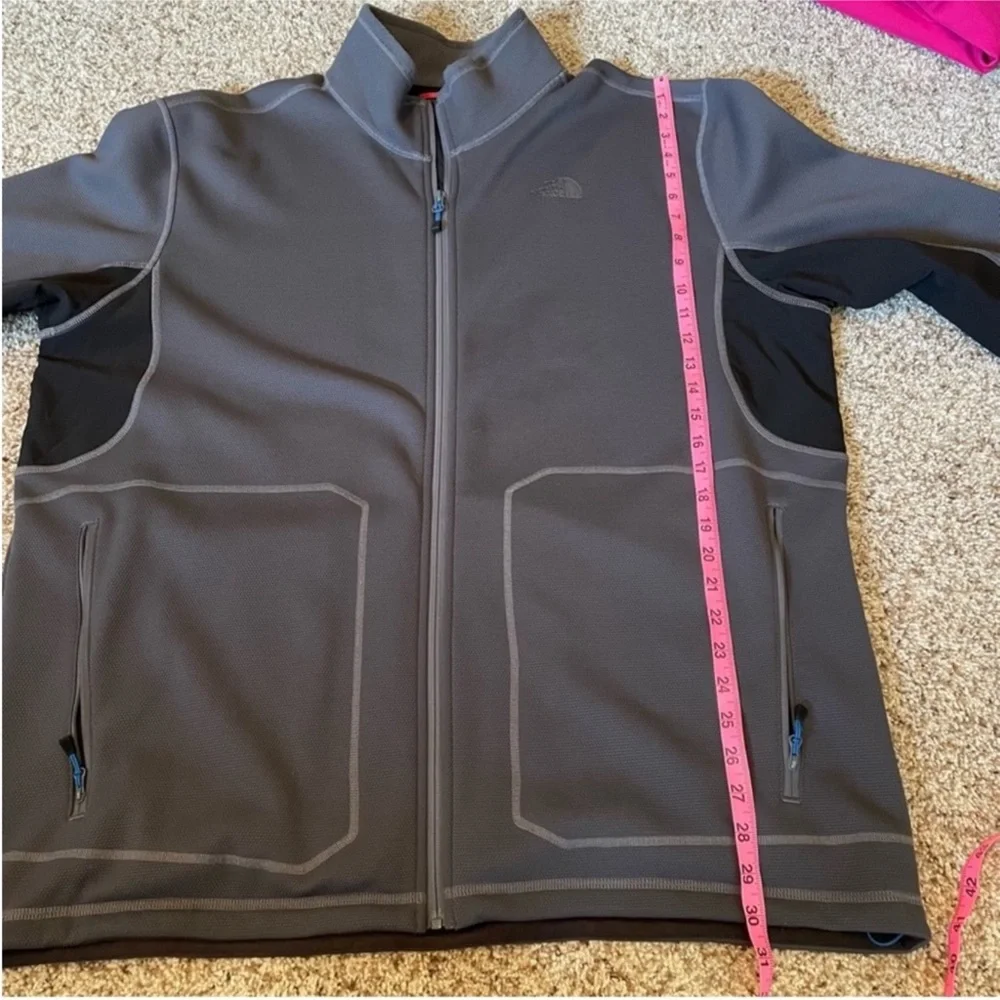 The North Face Mens Full Zip Fleece Jacket Gray Lightweight XXL